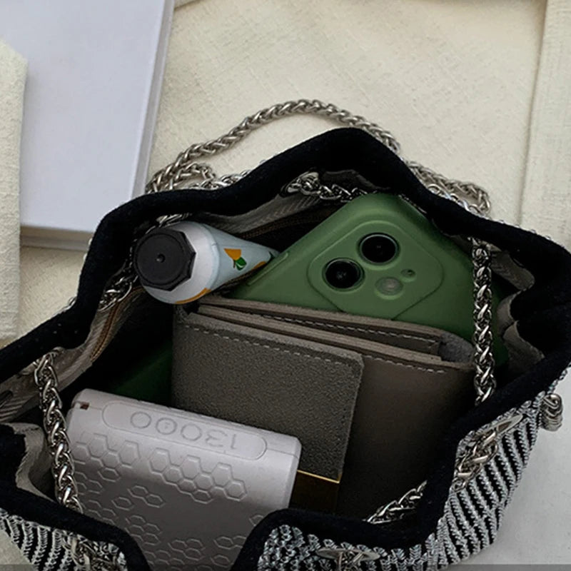 Bolsa Balde com Strass