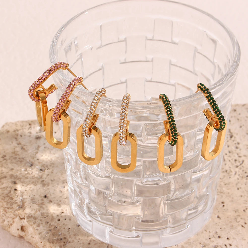 Brinco Estilo Clipe com Zircônia