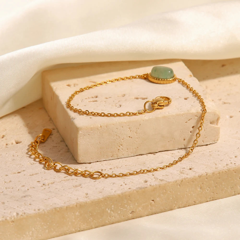 Pulseira com Pingente Verde Mar