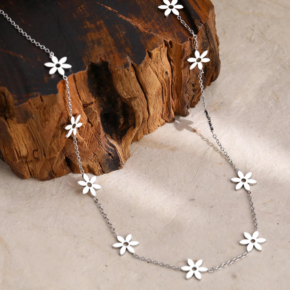 Colar Gargantilha Flores Vintage