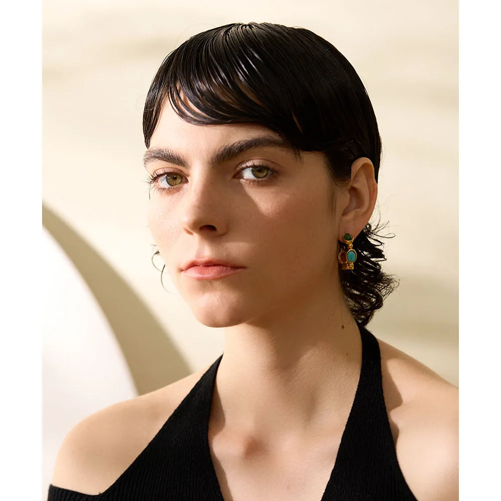 Brinco de Argola em Pedra Natural