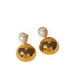 Brinco Círculo Dourado com Pérola
