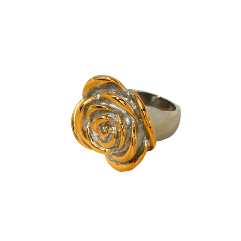 Anel Flor Duo Color