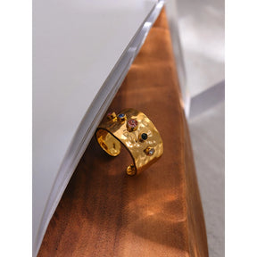 Anel Aberto Arco-íris Cúbico