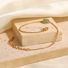 Pulseira com Pingente Verde Mar