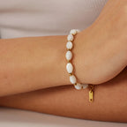 Pulseira de Pérola Oval