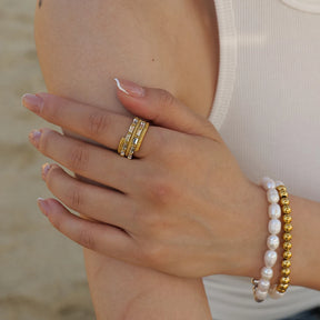 Anel Trançado com Zircônia