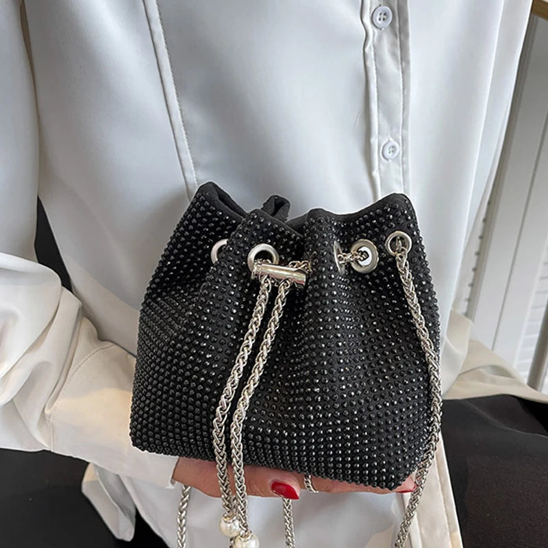 Bolsa Balde com Strass