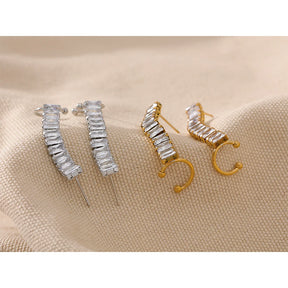 Brinco Ear Cuff com Zircônias