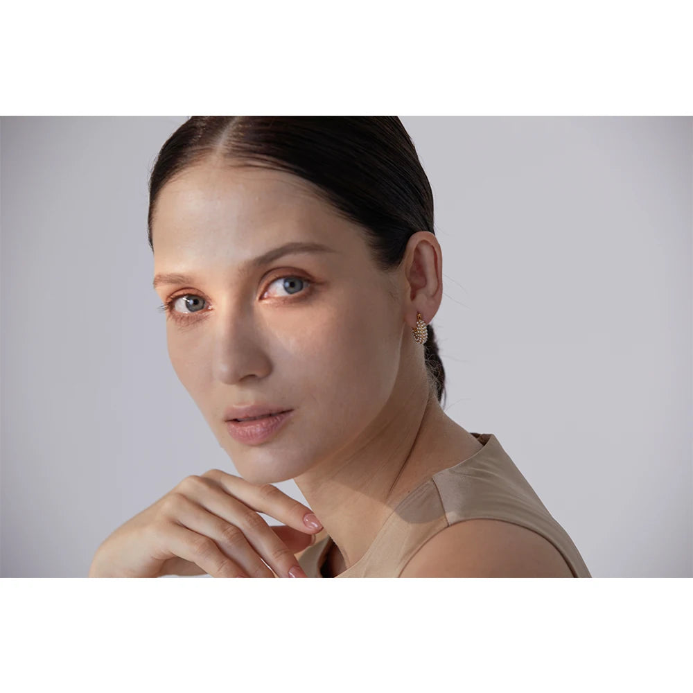 Brinco Argola Cravejado de Pérolas