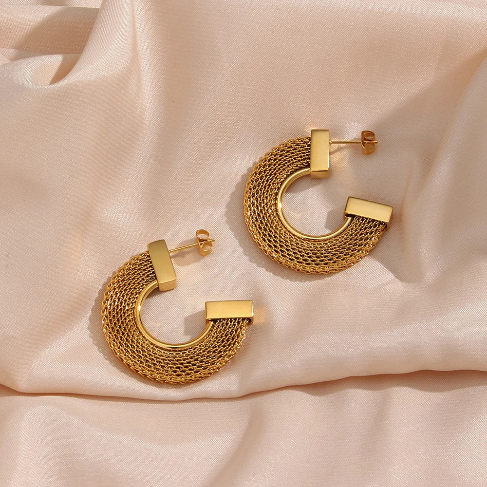 Brinco de Argola Trançado