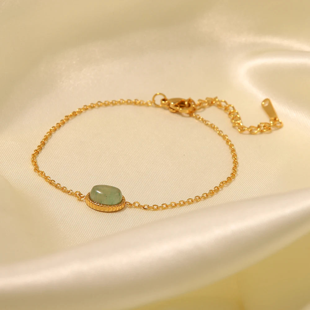 Pulseira com Pingente Verde Mar