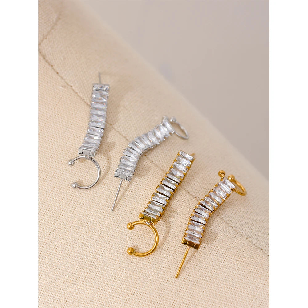 Brinco Ear Cuff com Zircônias