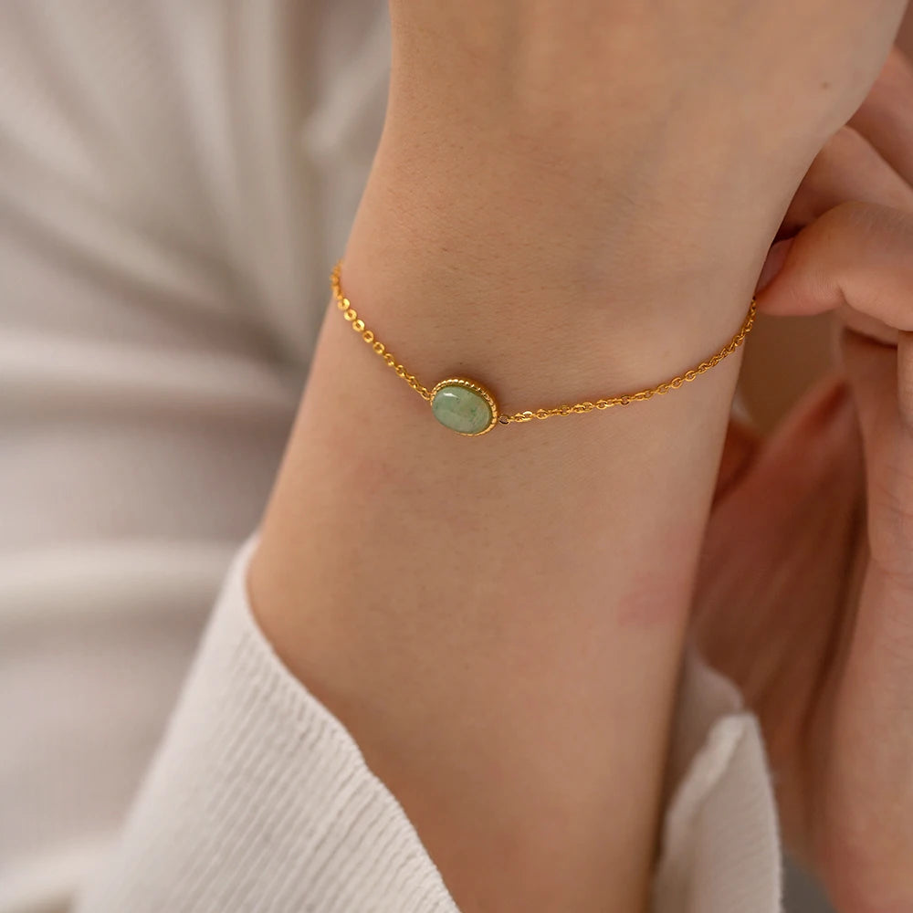 Pulseira com Pingente Verde Mar