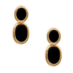 Brinco Preto Contorno Dourado