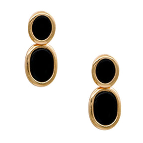 Brinco Preto Contorno Dourado