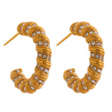 Brinco Estilo Croissant Com Zircônia