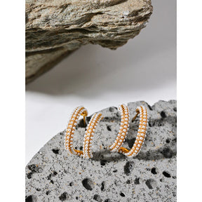 Brinco Argola Dupla com Pérolas