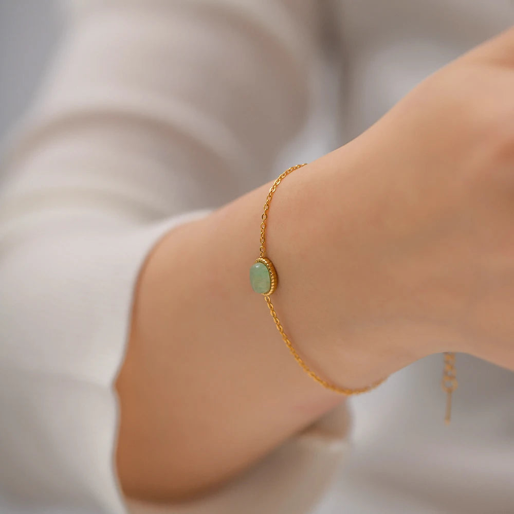 Pulseira com Pingente Verde Mar