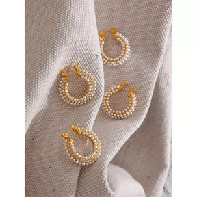 Brinco Argola Pérolas Encrustadas