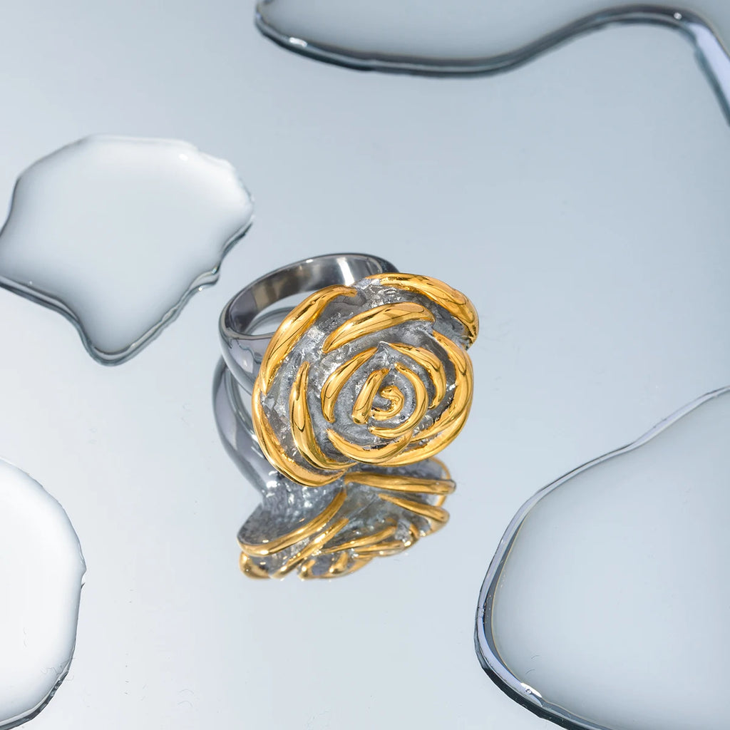 Anel Flor Duo Color