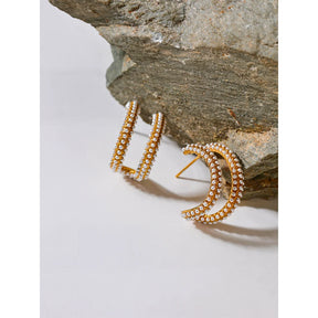 Brinco Argola Dupla com Pérolas