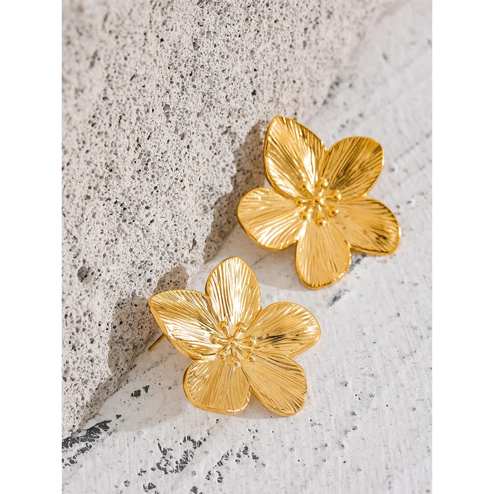 Brinco Flor Texturizado