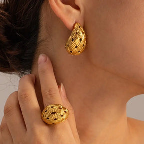 Brinco Gota Trançado