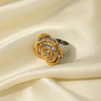 Anel Flor Duo Color