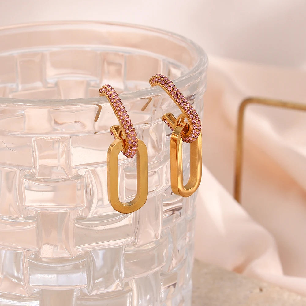 Brinco Estilo Clipe com Zircônia