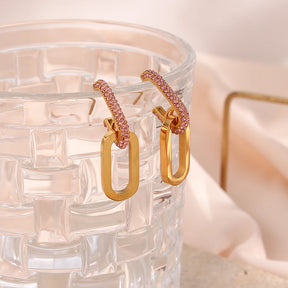 Brinco Estilo Clipe com Zircônia