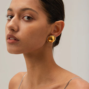 Brinco Esfera Dourada com Zircônia