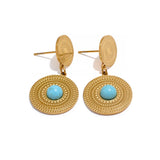 Brinco de Argola com Detalhe Turquesa